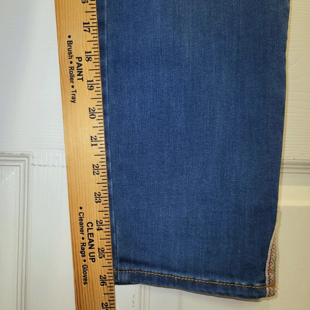 NYDJ Ami‎ Skinny Blue Jeans Crop Ankle Slit Womens Sz 16 Plus Ladera